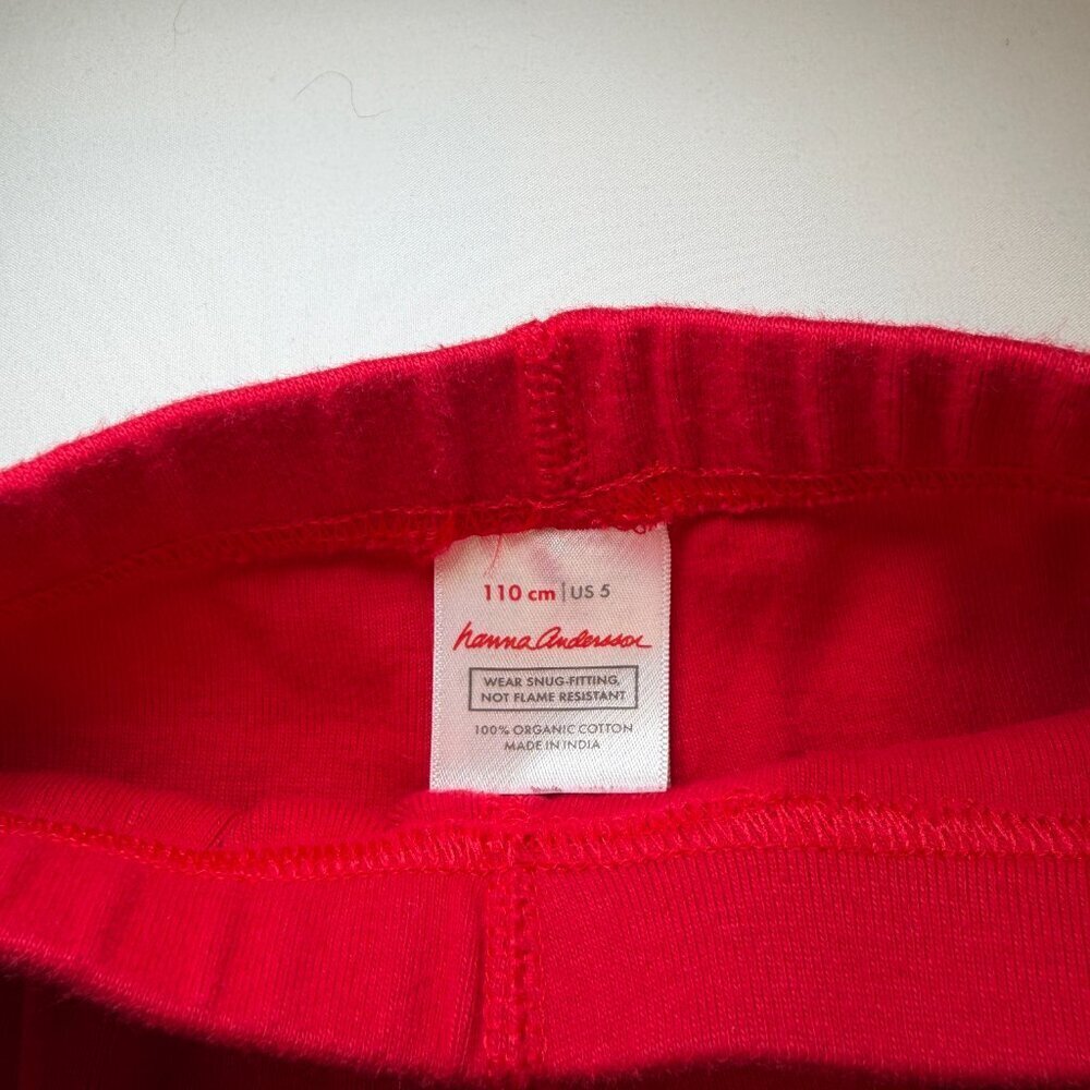 HANNA ANDERSSON Cotton 2 Pc Pajama PJ Set Red Kids Sz 5 (110) - Picture 9 of 10